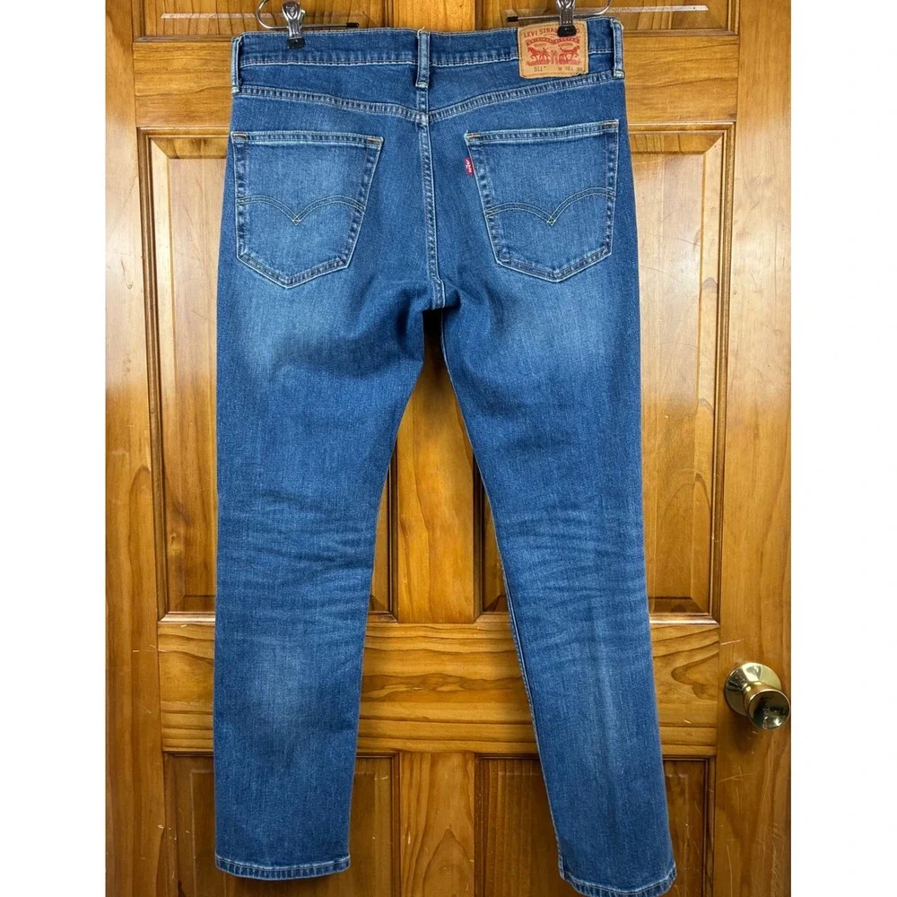 Levis 511 Slim Fit Jeans Mens 36x30 Medium Wash Blue Denim Pants Americana